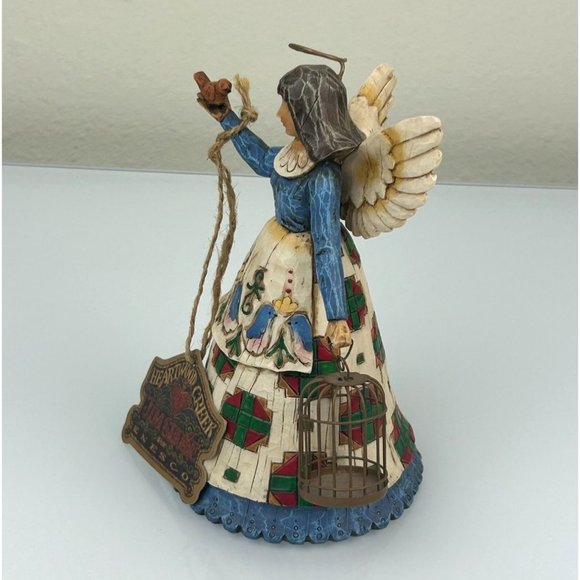 VTG Jim Shore Heartwood Creek Angel with Birdcage Bird Folk Art Resin Figure - Picture 11 of 16